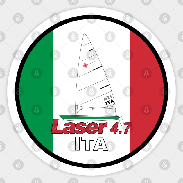 laser class sailboat on flag Italy Sticker by Regatta Merch